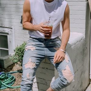 ASOS Jeans - ASOS Drop Crotch Distressed Jeans ASOS Jeans - ASOS Drop Crotch Distressed Jeans